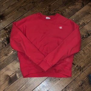 champion red crew neck